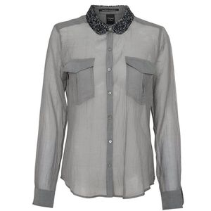 Maison Scotch Fancy Shirt Beaded Collar